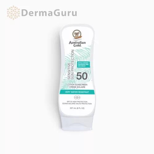 Australian Gold Sensitive Sun Protection Lotion SPF 50, Sonnenschutz-Körperlotion, 237 ml