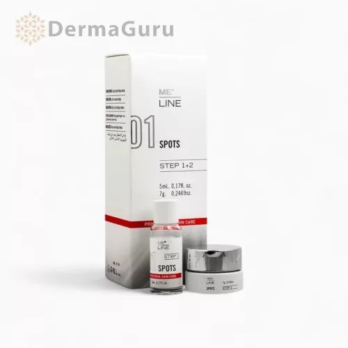 MeLine 01 Spots Schritt 1 & Schritt 2 – Pigmentbehandlungs-Peeling 5 ml + 7 g