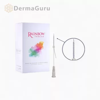   Rainbow Thread Screw, Spiral-Biofaden zur Gesichtsstraffung und Konturformung, 27G/60/100, 100 Fäden (5 Beutel x 20 Stk)