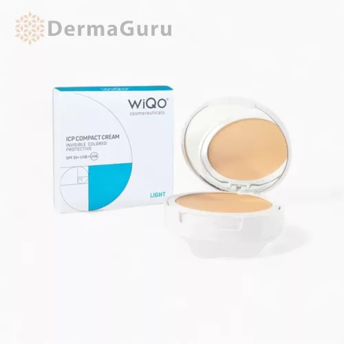 WiQo ICP Light SPF 50+, Getönte Sonnenschutzcreme für helle Hauttöne, mit beruhigender und mattierender Wirkung, 10,5ml